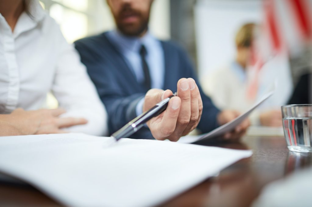 Pointing at document